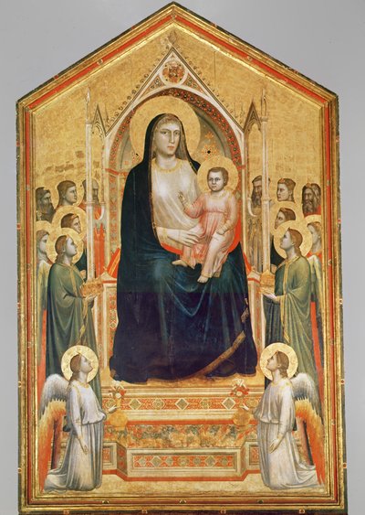 Madonna und Kind auf dem Thron, 1380 (vor der Restaurierung) von Giotto di Bondone